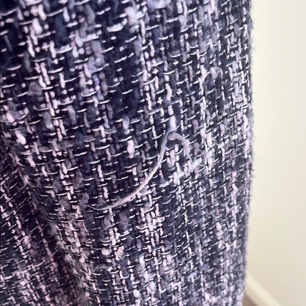 Brooks Brothers Black and White Tweed Blazer with Zipper Closure - Picture 3 of 14